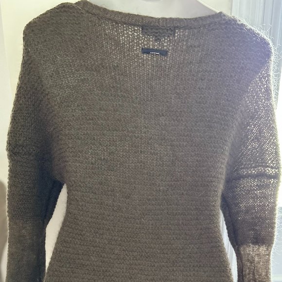 Cotélac Mohair Sweater Dress Tunic with Scoop Neck Olive Size 4 (US 12) - Picture 7 of 12